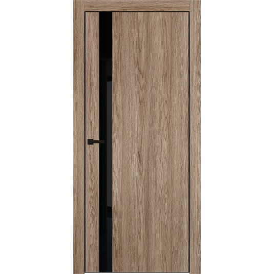 Межкомнатная дверь PORTIKA Porta-51 4AB - GlossMat, Brownie Oak черное стекло (с магнитным замком) 