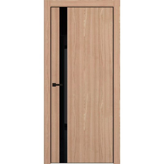 Межкомнатная дверь PORTIKA Porta-51 4AB - GlossMat, Natural Oak черное стекло (с магнитным замком) 