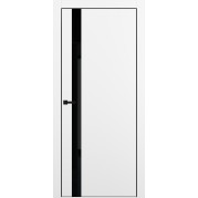 Межкомнатная дверь PORTIKA Porta-51 4AB  - FlexEmal, Shellac White черное стекло (с магнитным замком) 