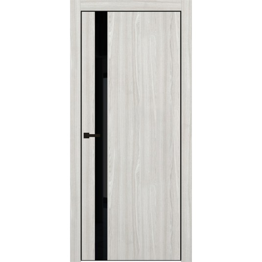 Межкомнатная дверь PORTIKA Porta-51 4AB - GlossMat, White Oak черное стекло (с магнитным замком) 