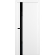 Межкомнатная дверь PORTIKA ПТА-51 B - FlexEmal, Shellac White стекло черное (с магнитным замком) 