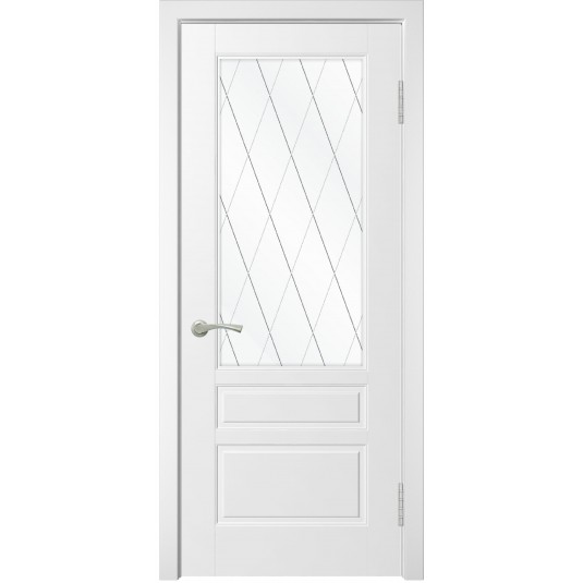 Дверь Скай-3 ДО Эмаль белая стекло сатинат