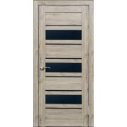 Дверь D 29 рустик пепельный стекло черное Дверь D 29 рустик пепельный стекло черное