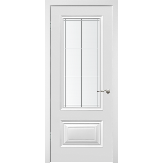 Дверь Симпл-2 ДО цвет Эмаль белая со стеклом