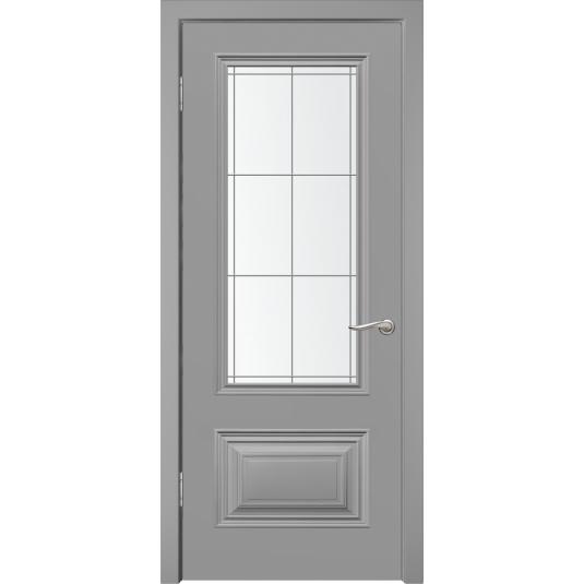 Дверь Симпл-2 ДО цвет Эмаль RAL 7040 со стеклом