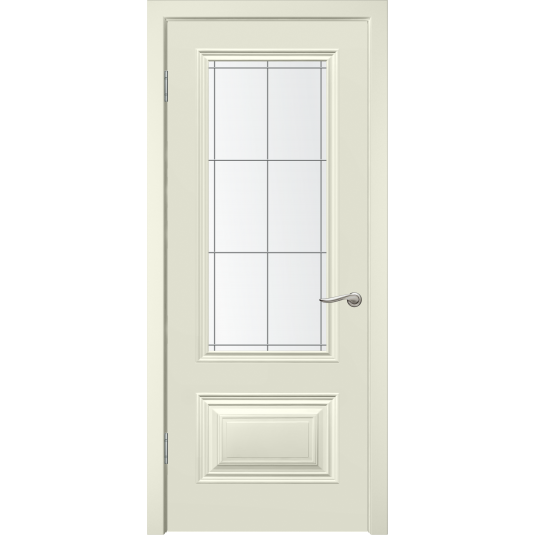 Дверь Симпл-2 ДО цвет Эмаль ваниль со стеклом