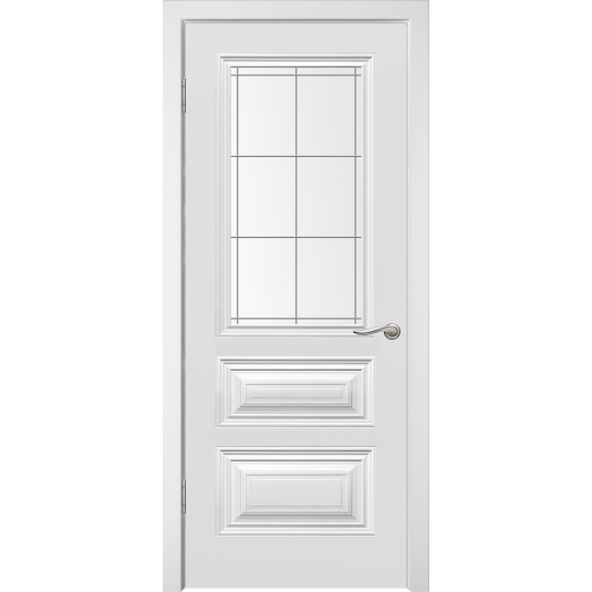 Дверь Симпл-3 ДО цвет Эмаль белая со стеклом