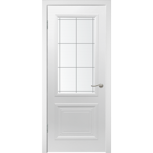 Дверь Симпл-6 ДО цвет Эмаль белая со стеклом