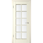 Межкомнатная дверь WANMARK Скай-1 ДО - эмаль, цвет ваниль, остеклённая