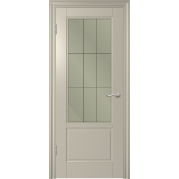 Межкомнатная дверь WANMARK Скай-2 ДО - эмаль, цвет серый шёлк (RAL 7044), остеклённая